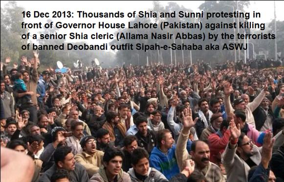 Shia, Sunni protesters created a joint charter of demands after assassination of Shia leader in Lahore