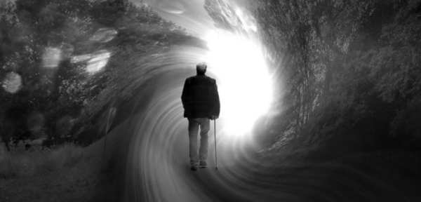 Is someone who dies aware of the material world?