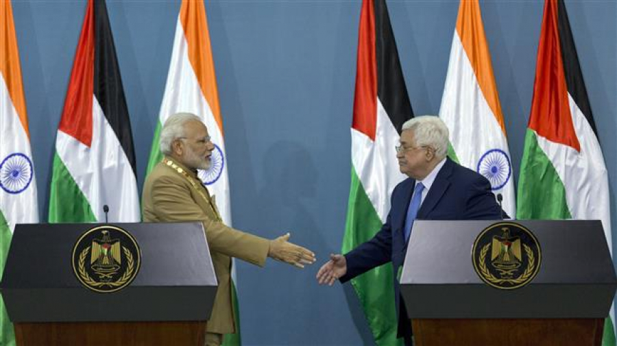 Indian PM vows commitment to Palestine&#039;s interests