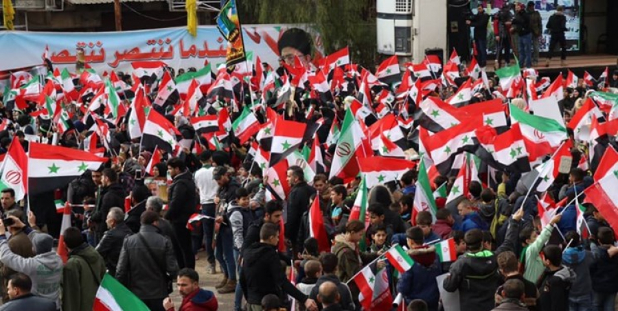 تجمع مردم سوریه در محکوم کردن اقدام تروریستی آمریکا