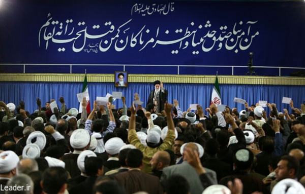 دیدار رهبر معظم انقلاب با شرکت کنندگان در اجلاس مجمع جهانی اهل بیت (ع) و اتحادیه رادیو و تلویزیون‌های اسلامی