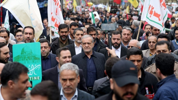 حضور پزشکیان در خروش میلیونی ملت ایران در روز جهانی قدس