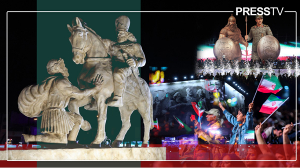 Une statue de Shapur Ier à Téhéran en l’honneur de l'esprit inébranlable de la nation iranienne