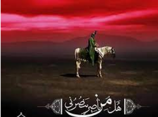 Imam Hussein seul sur le champ du bataille
