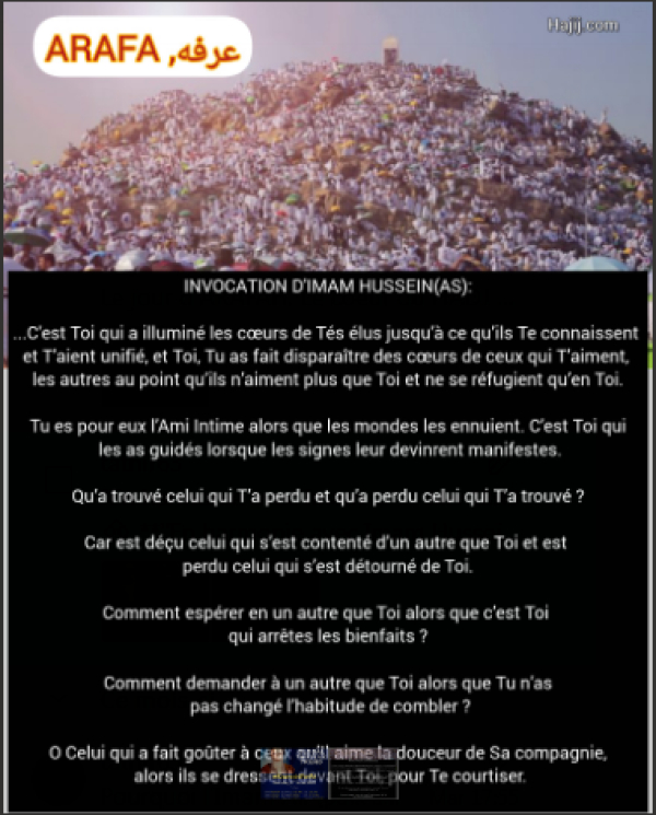 &quot;En harmonie avec Imam Hussein (paix sur lui) dans la prière (Invocation) d’Arafa&quot;