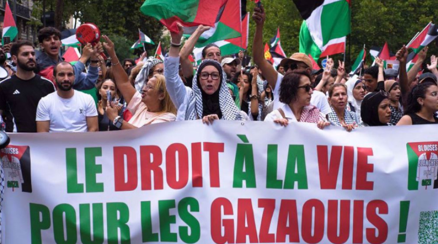 Paris: manifestation en soutien à Gaza en présence de membres de la Flottille pour la liberté