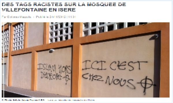 France: une mosquée profanée par des tags racistes à Villefontaine