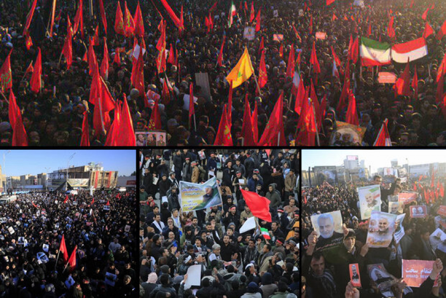 کرمان میں سپاہ اسلام کے عظيم کمانڈر کی تشییع میں کئي ملین افراد کاحضور