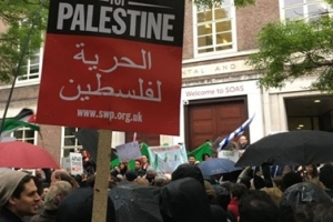 بھوک ہڑتالی فلسطینی قیدیوں کی حمایت میں مظاہرہ
