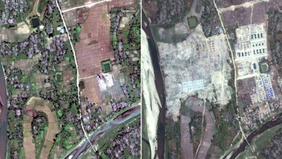 میانمار میں روہنگیا مسلمانوں کے رہائشی مکانات کی جاری مسماری