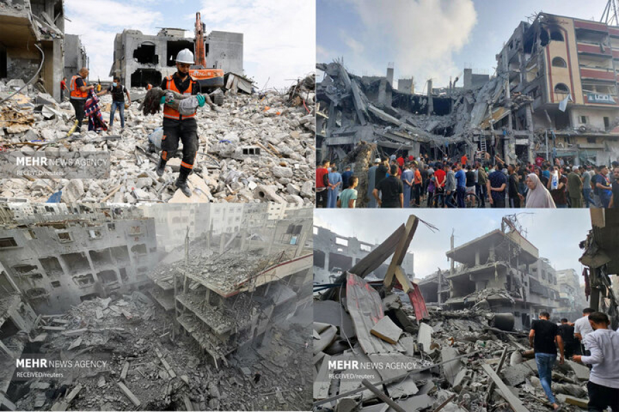 غزہ پر صیہونی رجیم کے شدید حملے/ مواصلات اور انٹرنیٹ منقط