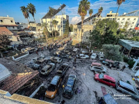 صیہونی حکومت نے غزہ کے الشفا اسپتال پر بمباری کی